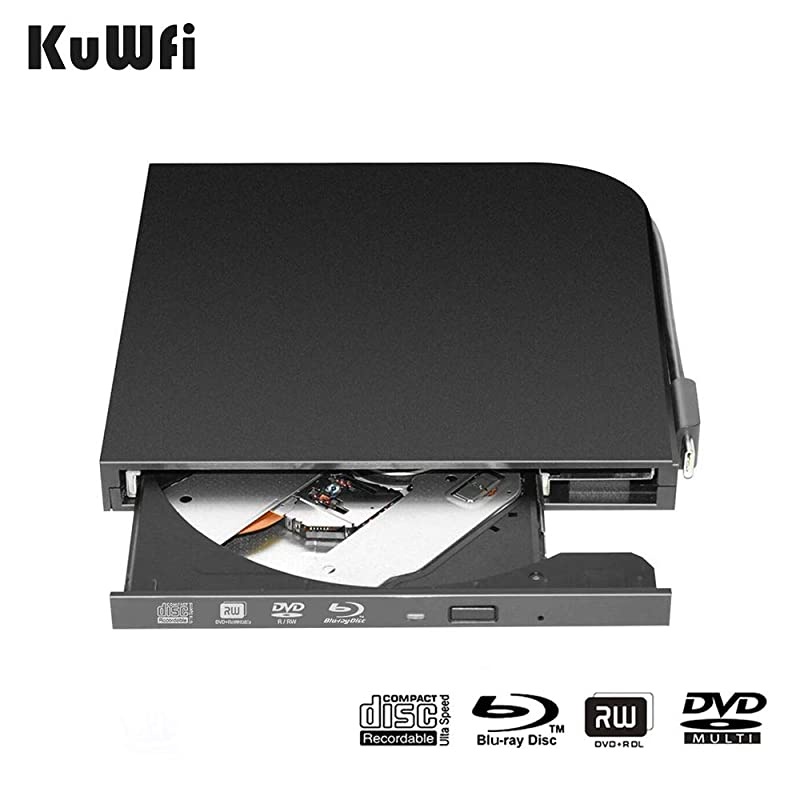 External Blu Ray DVD Drive  Player for Laptop USB30 TypeA amp TypeC Dual interfaces Portable Slim Automatic SlotLoading CDDVDRAM Superdrive Burner with High Speed Data for PC Windows Mac OS