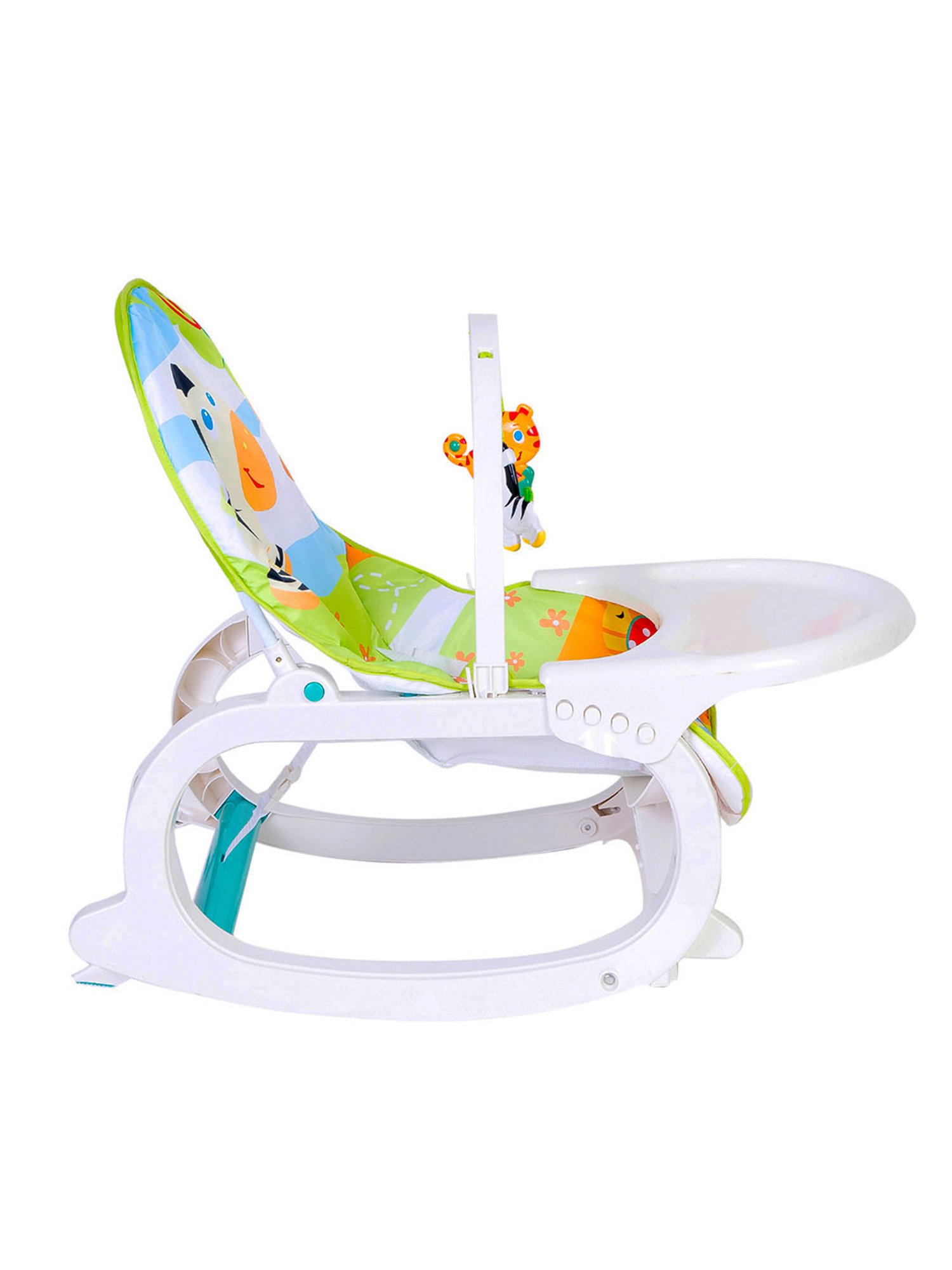 Baby Moo Green 2 In 1 Rocker Cum Feeding Chair (20 Kg)