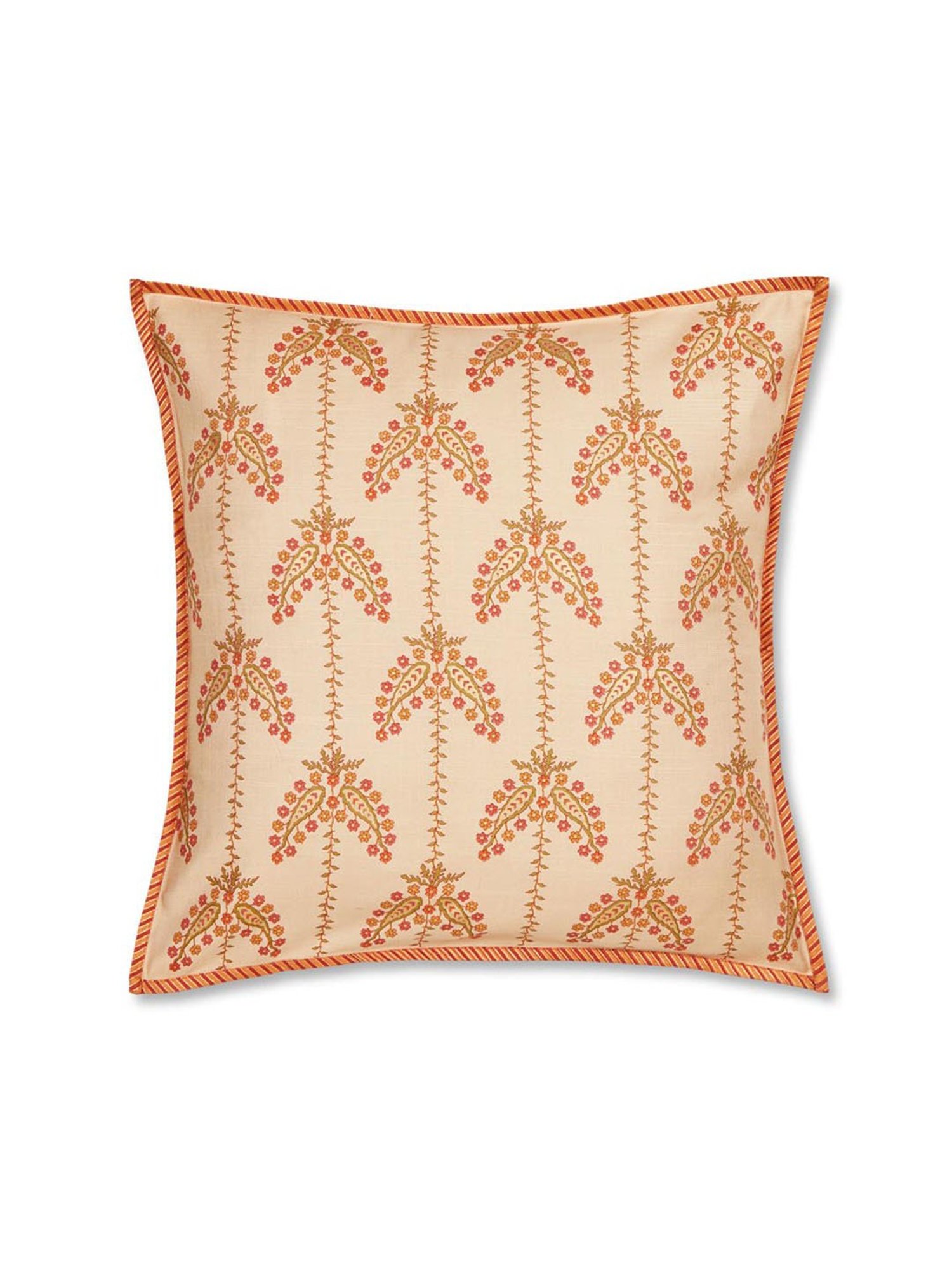 Swayam Red & White Cotton 60 cm x 60 cm Cushion Covers - Set of 5