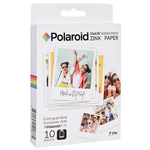 35 x 425 inch Premium Zink Border Print Photo Paper 10 Sheets Compatible with  POP Instant Camera