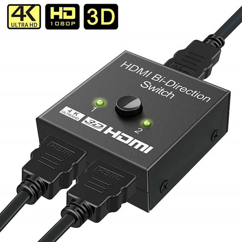 HDMI Splitter 4K 1080P Switch Bi-Direction 1x2/2x1 Adapter HDMI Switcher 2 in 1 out for PS4/3 TV Box Nitendo Switch