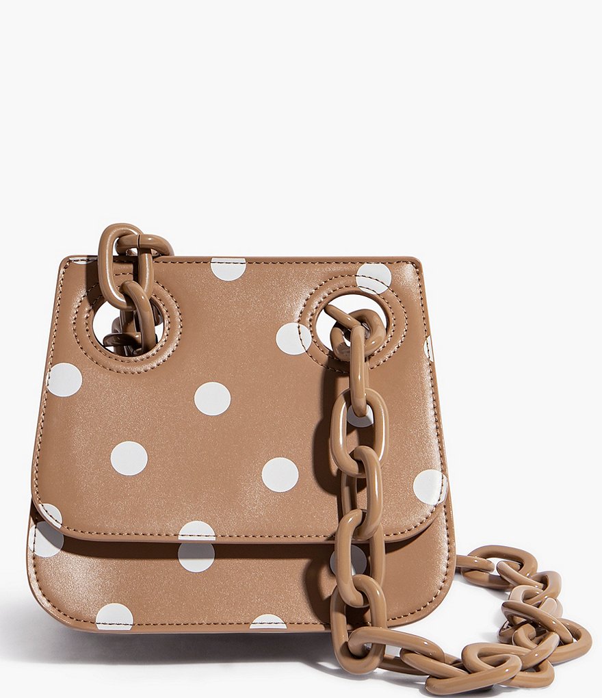 House of Want OG Polka Dot Vegan Leather Chain Link Strap Shoulder Bag