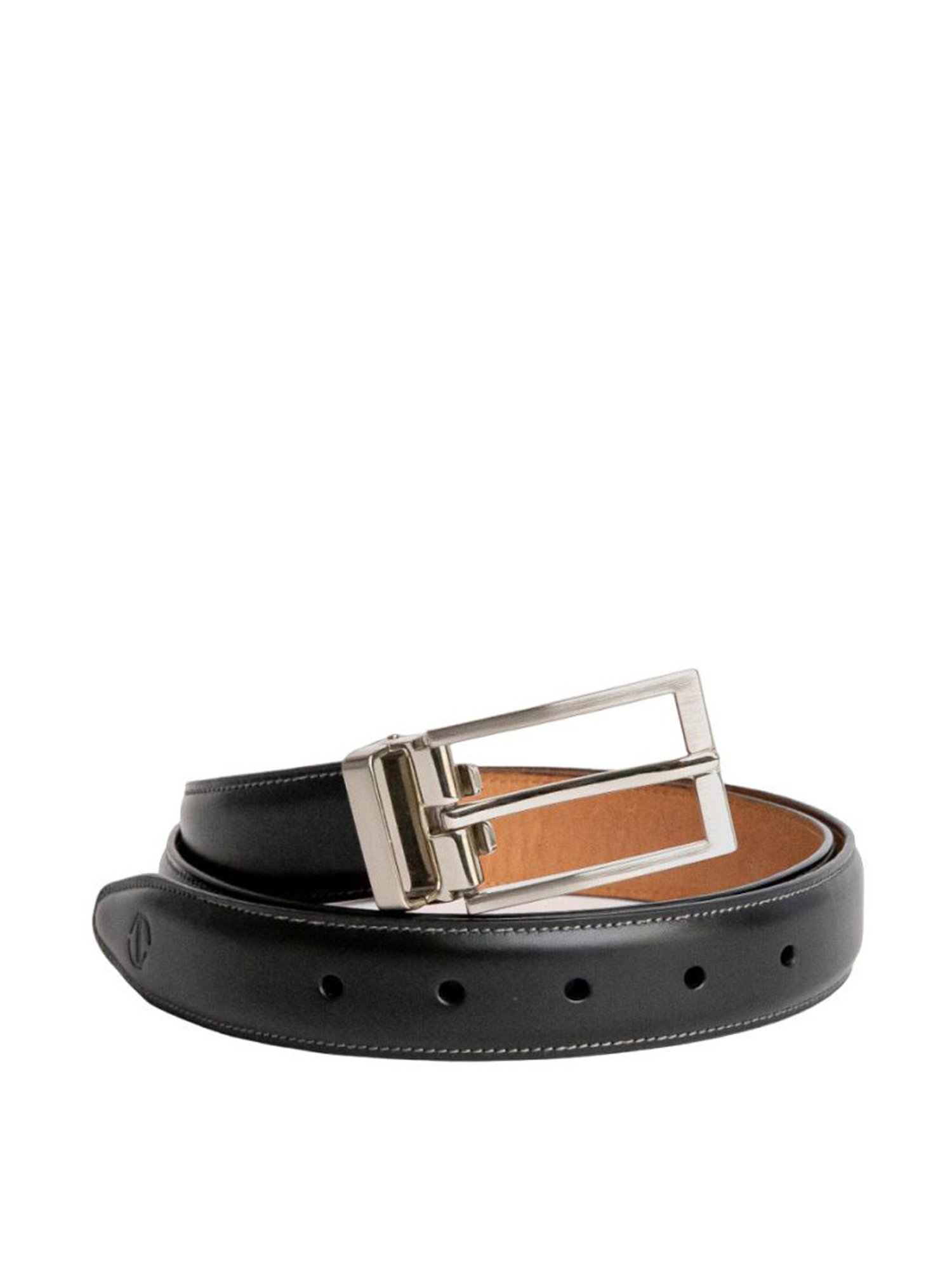 James Aston Fernando Imperial Black Leather Solid Waist Belt