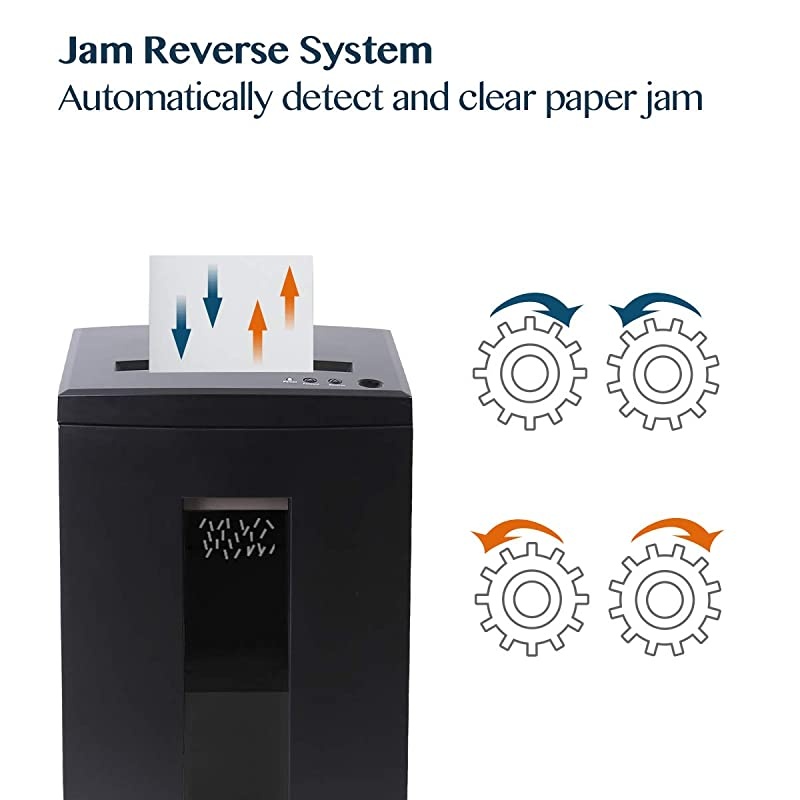 10Sheet Super Micro Cut High Security Level P5 Heavy Duty PaperCDCard Ultra Quiet Shredder for Home Office by 40 Mins Running Time and 6 Gallons Pullout Waste Bin SD9112 Black ETL