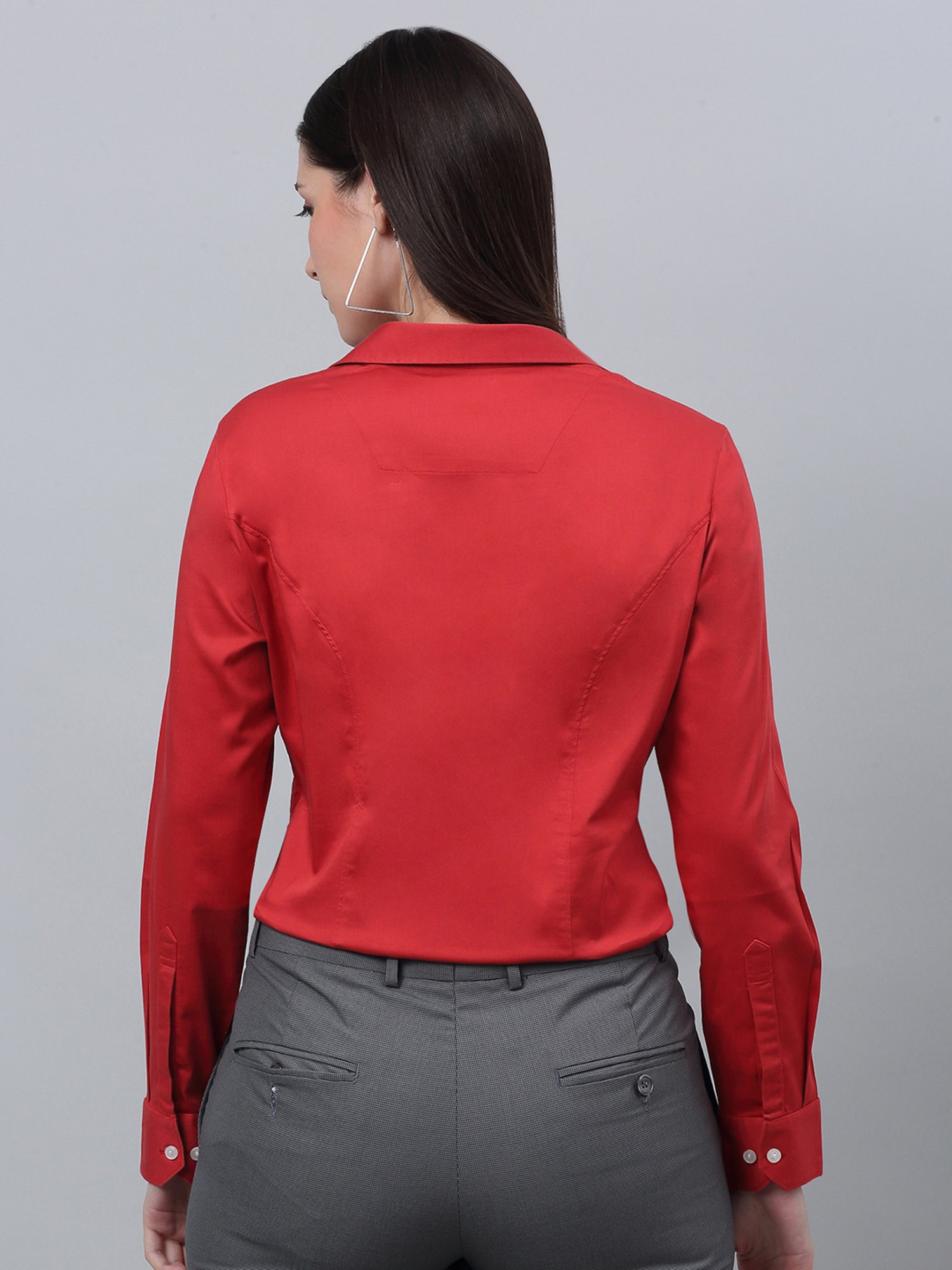 Crozo By Cantabil Red Cotton Regular Fit Shirt