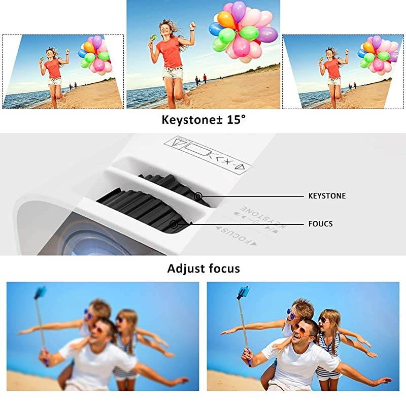 Mini Movie Projector  1080P Supported 4500 LUX Portable Video Projector with 45000 Hrs LED Lamp Life Compatible with TV Stick PS4 HDMI USB AV DVD for Home Entertainment 2020 Upgraded