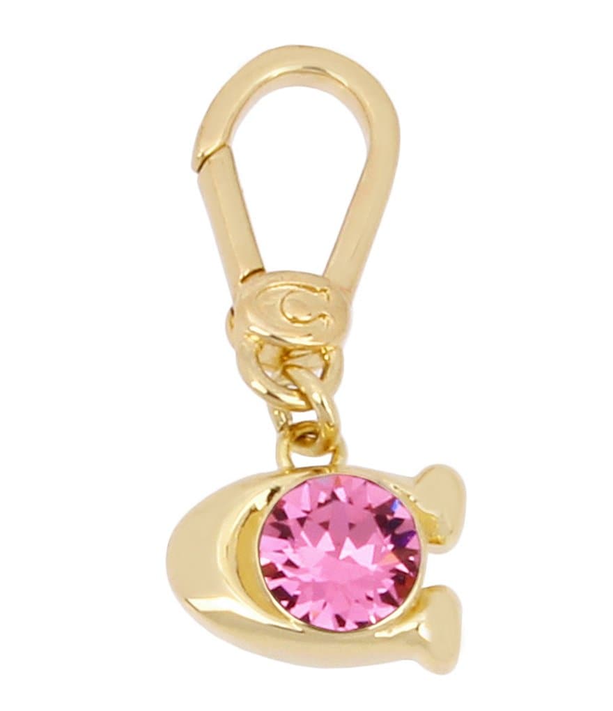 COACH Collectible Signature C Pink Crystal Charm
