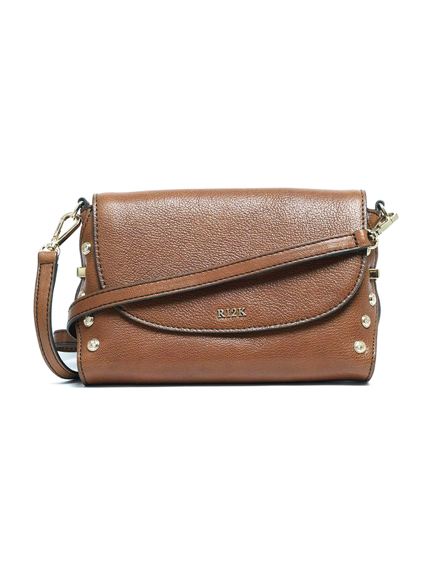 RI2K London Brown Leather Small Cross Body Bag