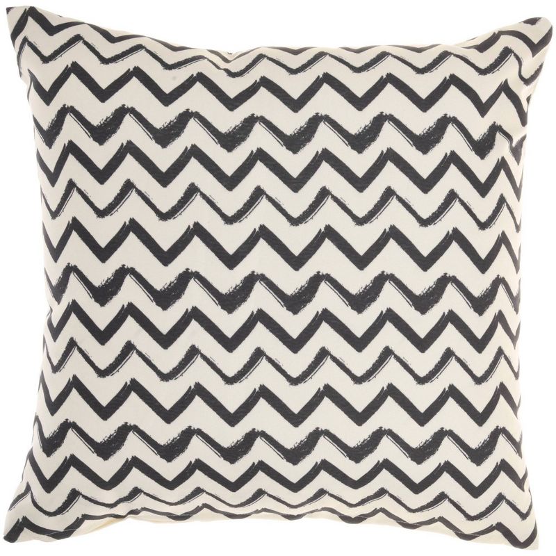 18"x18" Reversible Indoor/Outdoor Tiger and Chevron Print Square Throw Pillow - Mina Victory