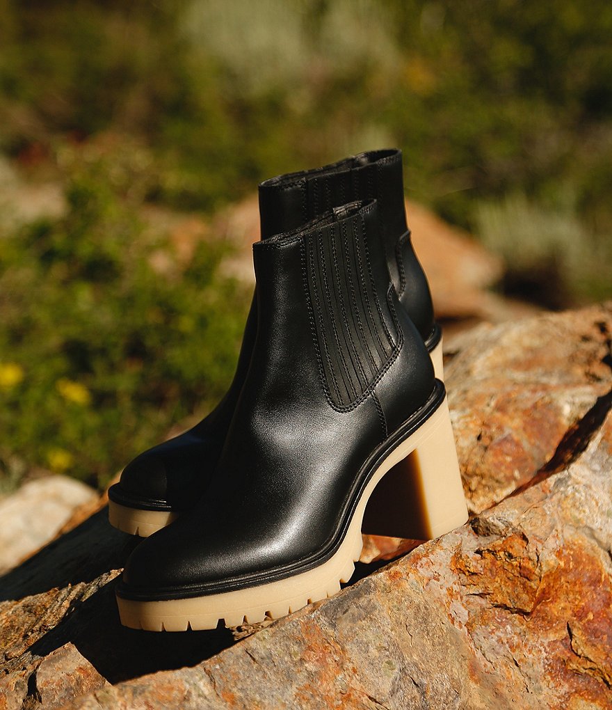Dolce Vita Caster H2O Water Repellent Leather Chelsea Booties
