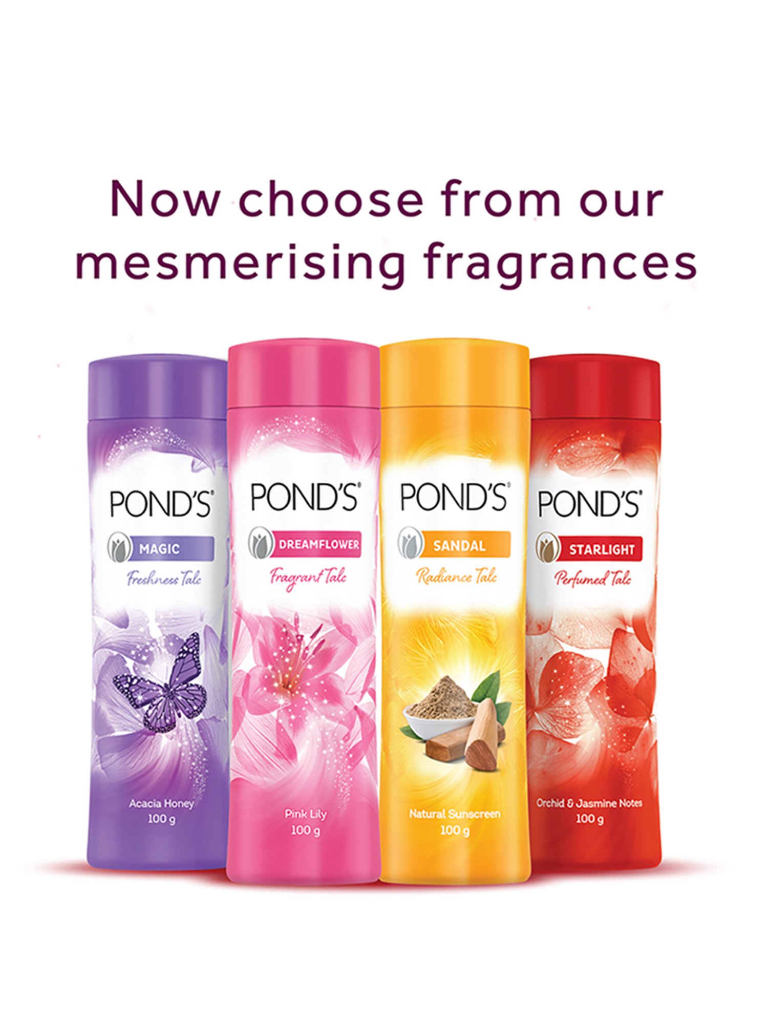 Pond's Starlight Perfumed Talc Orchid and Jasmin Notes - 100 gm