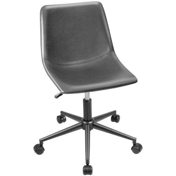 Global Leather Task Chair, Black (8993BK450/550) 