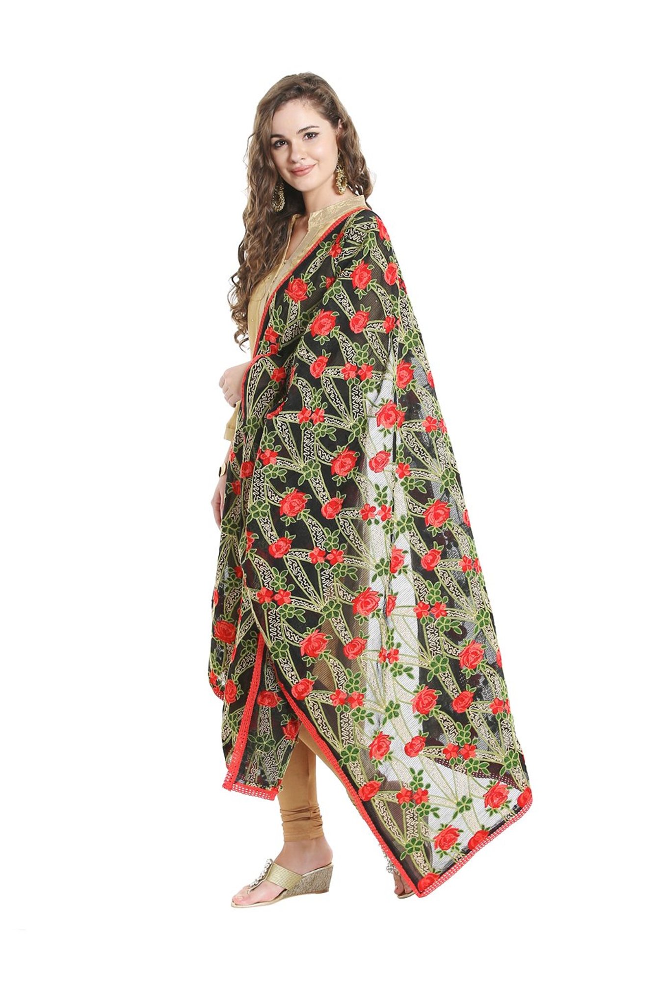 Dupatta Bazaar Black & Red Dupatta