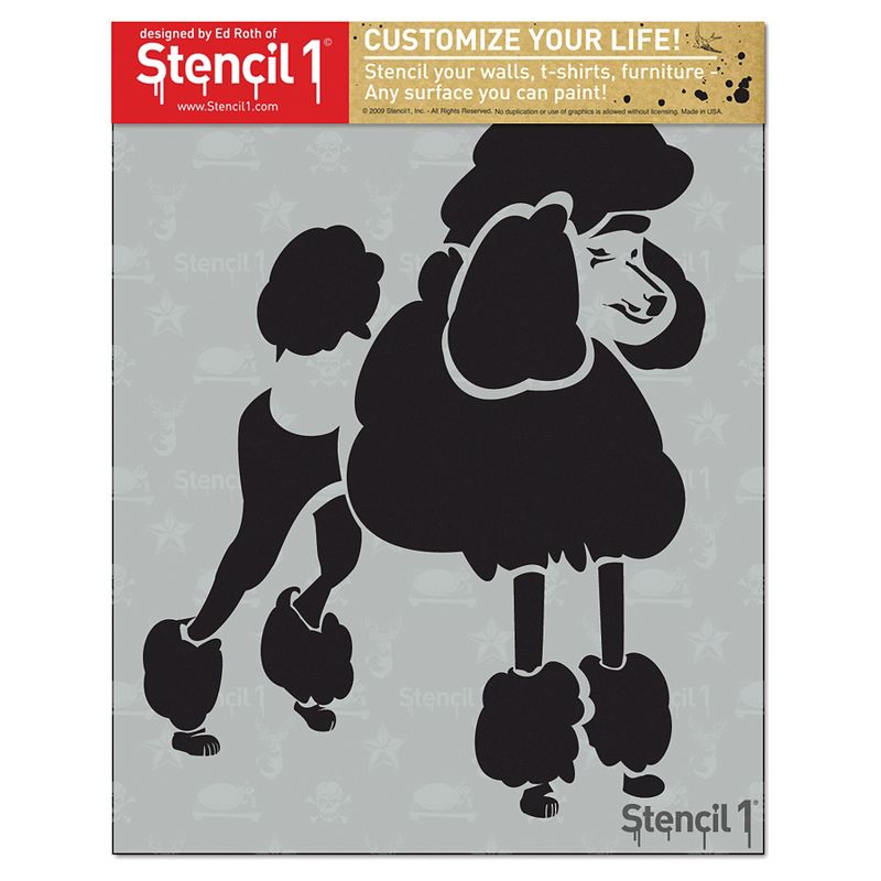 Stencil1 Poodle - Stencil 8.5" x 11"