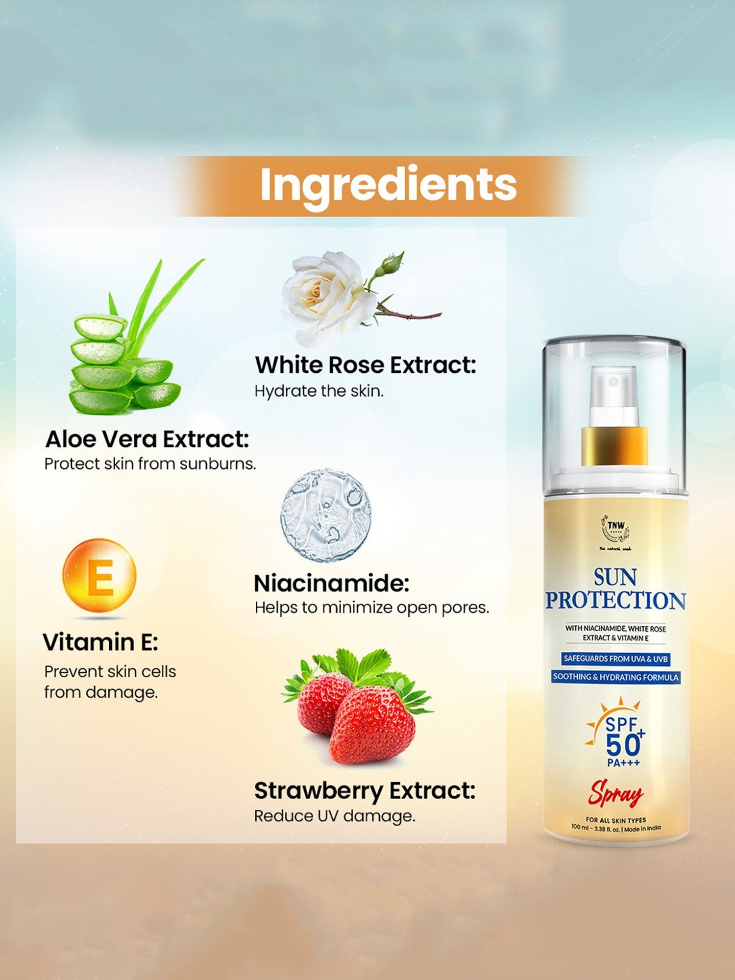 TNW-The Natural Wash Sun Protection SPF 50 Spray - 100 ml