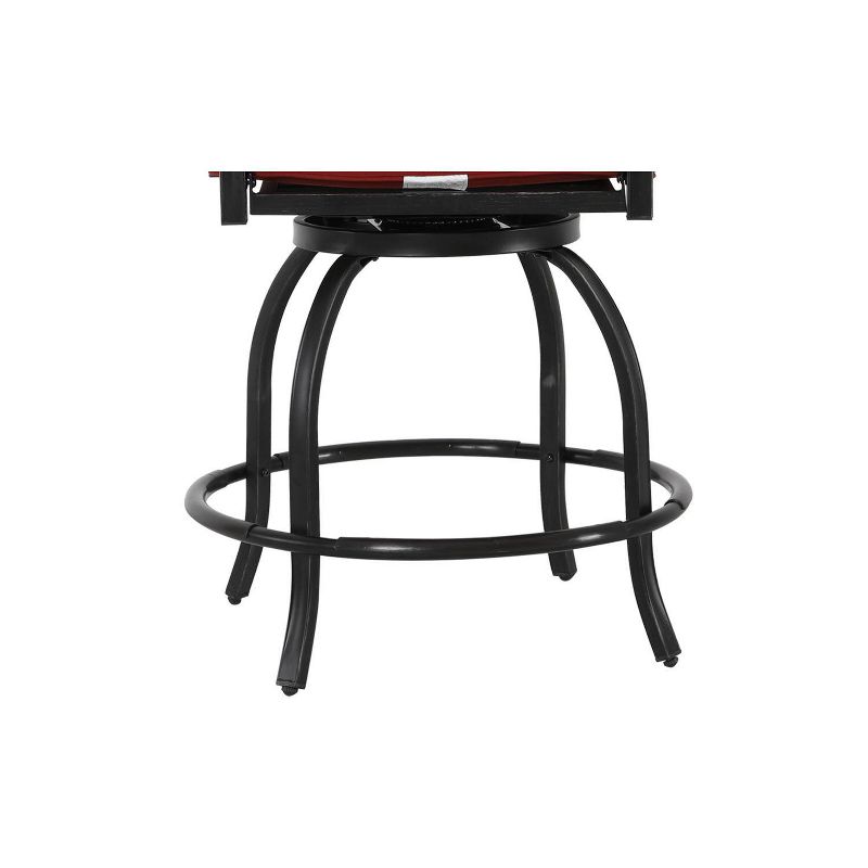 Swivel Metal Balcony Height Outdoor Bar Stool With Red Cushion - Nuu Garden