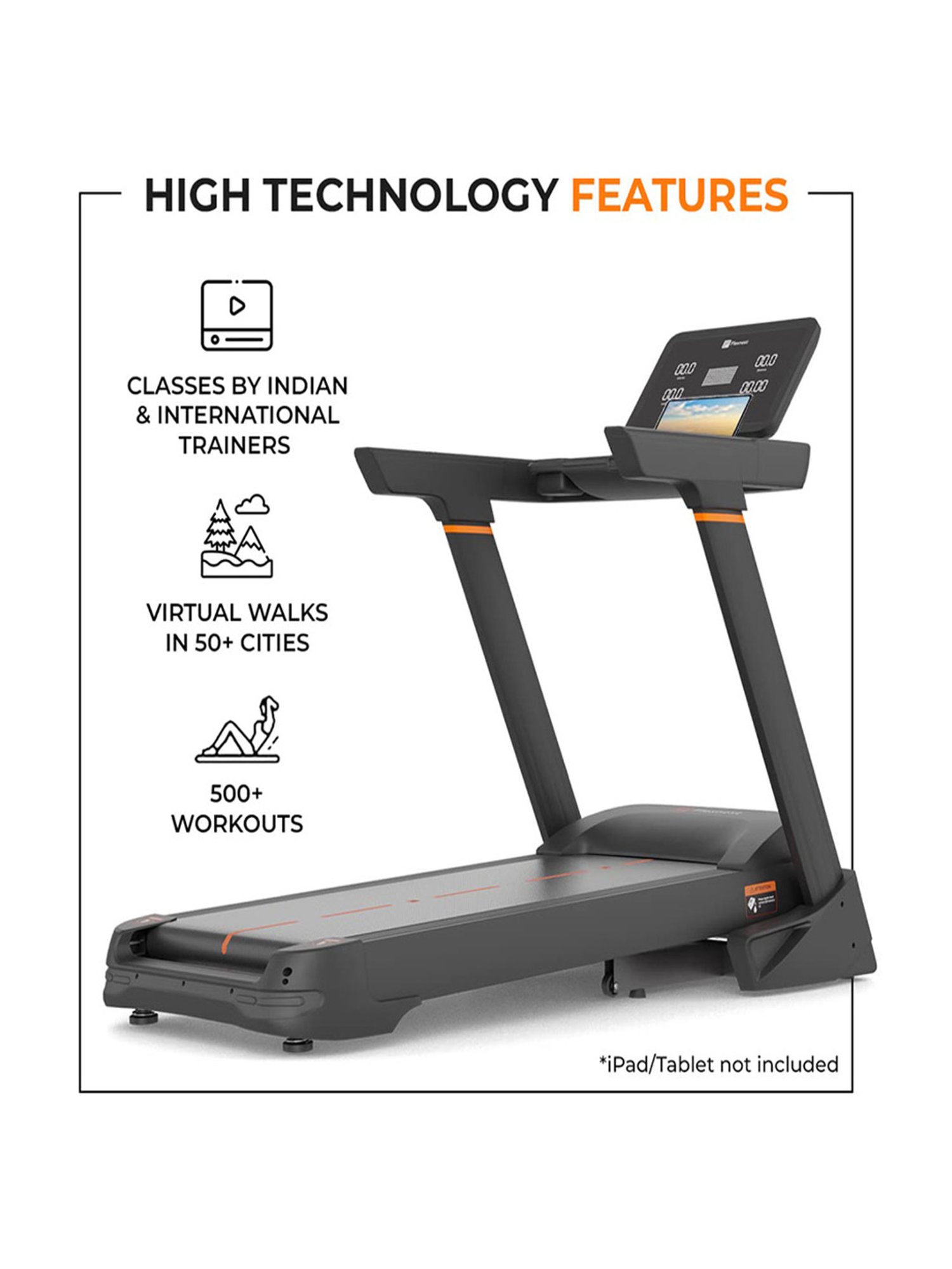 Flexnest Flextread Plus Treadmill with Incline Mode, Wireless Bluetooth Speaker