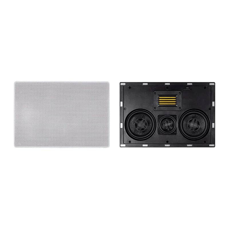 3-Way Carbon Fiber in-Wall Speaker Center Channel - Dual 5.25-inch (Single) with Ribbon Tweeter - Amber Series Black