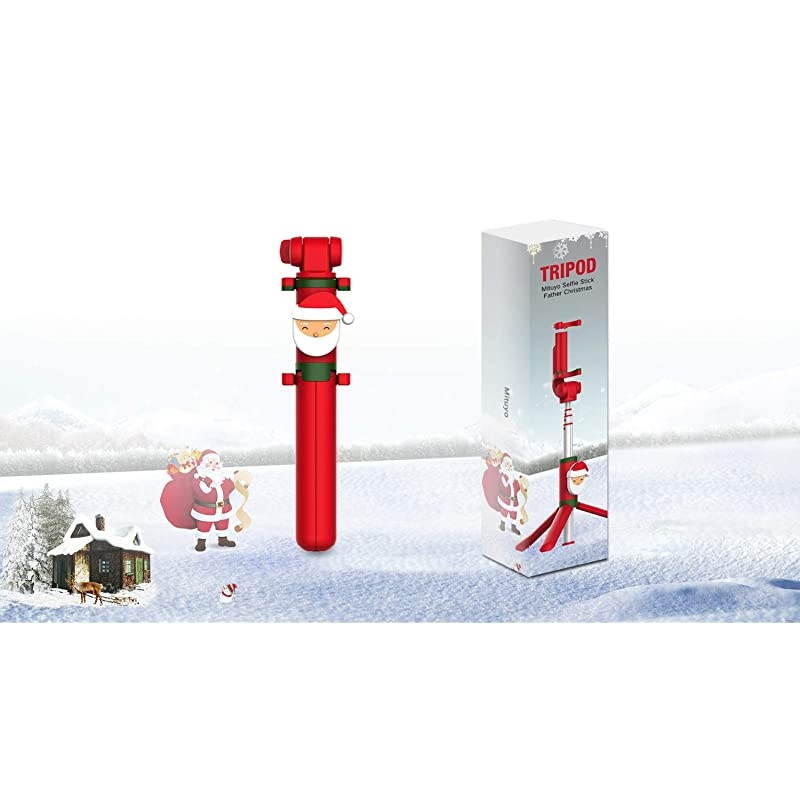 Bluetooth Selfie Stick Tripod with Wireless Remote Shutter Compatible with iPhone 11X876 Series Samsung Galaxy S10S9S8Note Series Huawei Other SmartphonesChristmas Santa