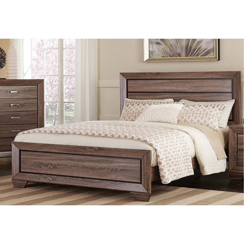 Eastern King Cuboid Panel Bed Washed Taupe - Private Reserve