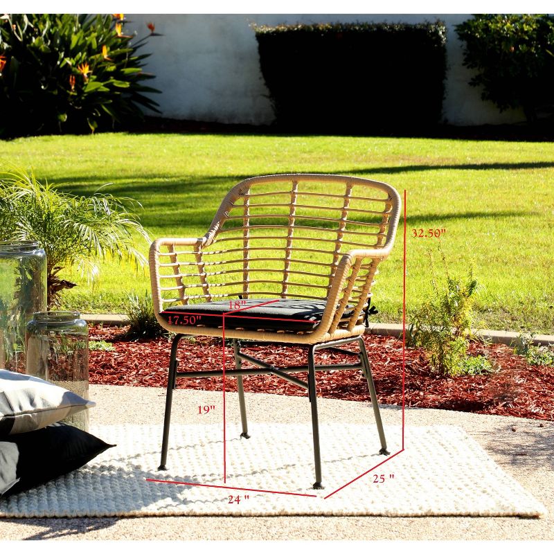 Ava 2pk Outdoor Wicker Accent Chairs - Natural Brown - Coaster