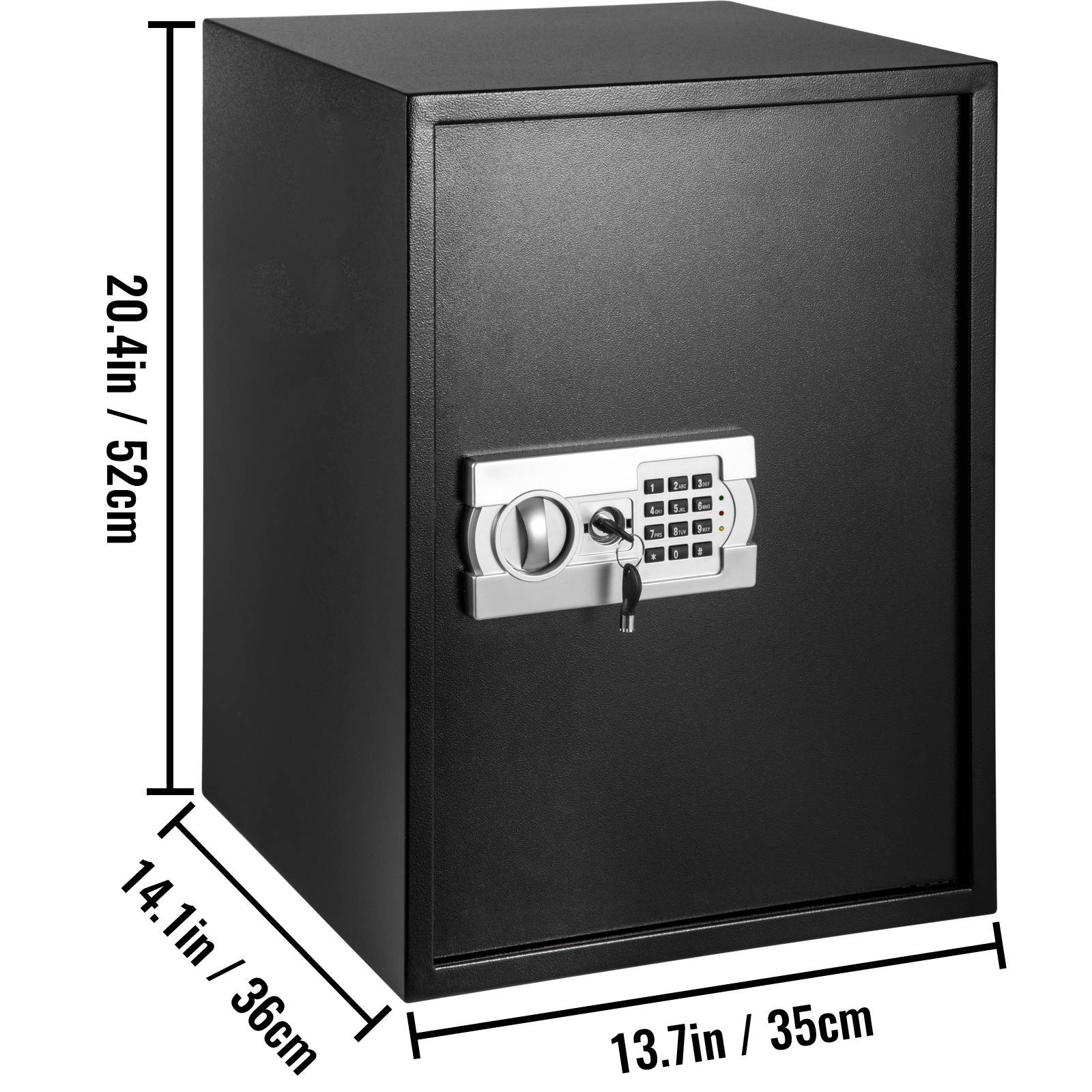 VEVOR Security Safe 2 Cubic Feet Electronic Safe Box with Electronic Code Lock Digital Safe Box with Two Override Keys Safes Electronic Carbon Steel Material Money Safe for Home, Hotels and Offices