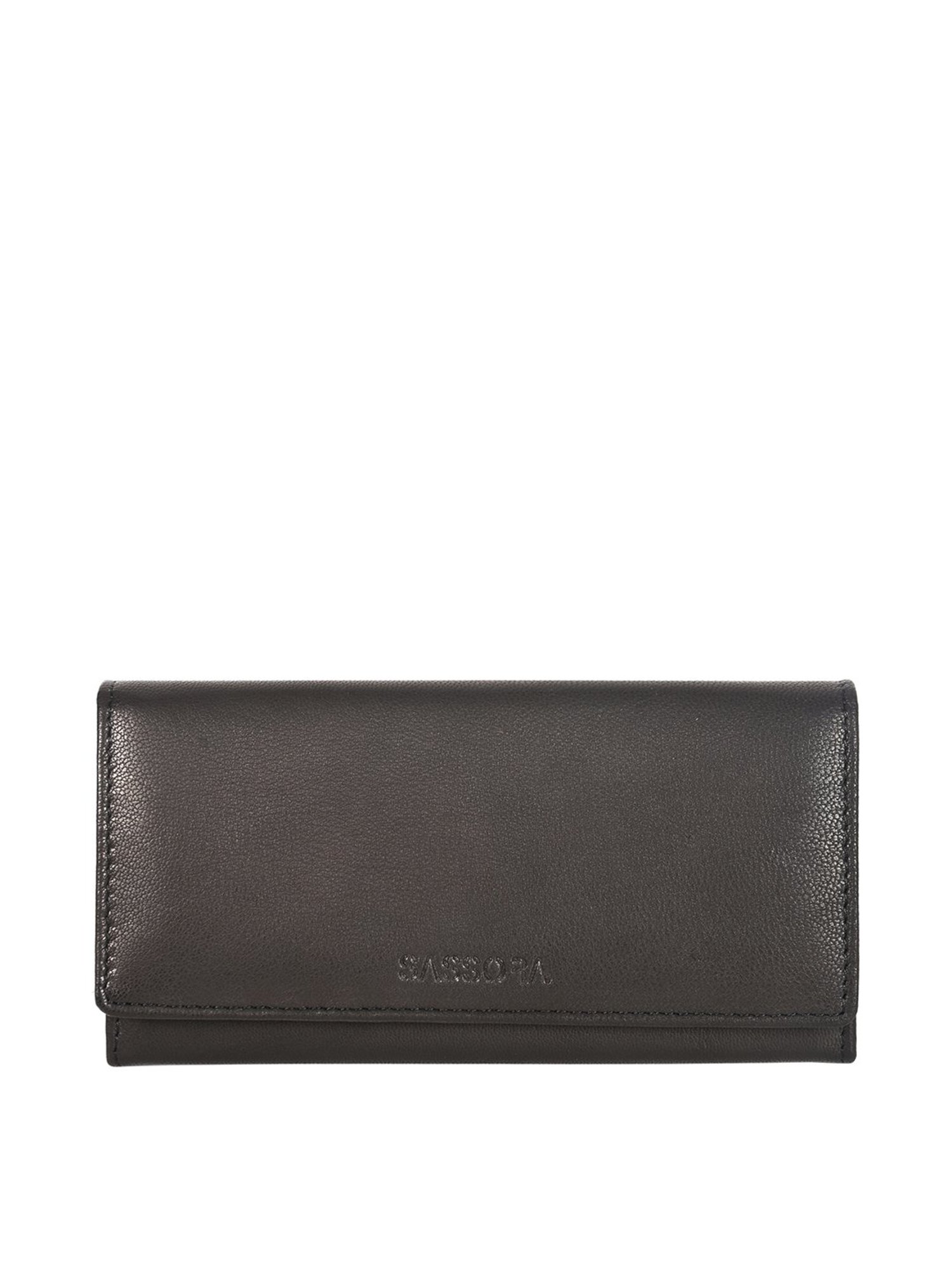 SASSORA Black Solid Rfid Wallet for Women