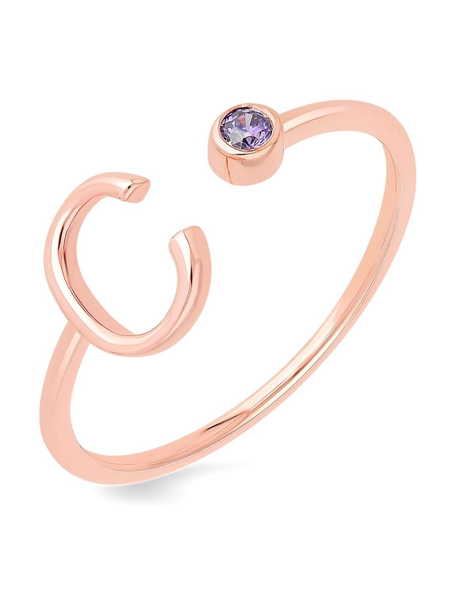 Malabar Gold and Diamonds 14k Gold Alphabet C Ring for Women