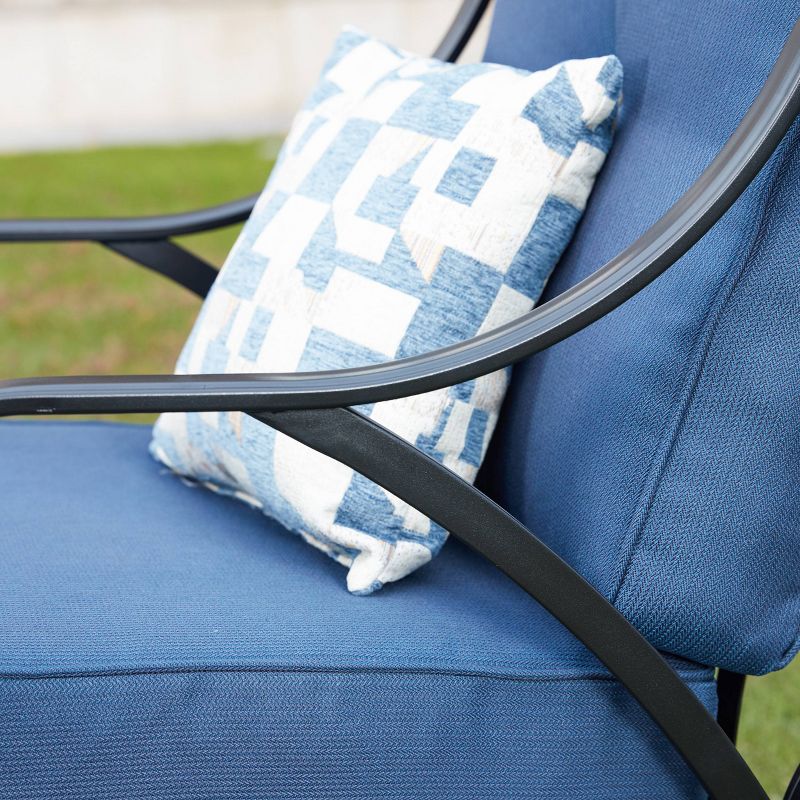 5pc Conversation Steel Patio Seating Sets Blue - Lokatse