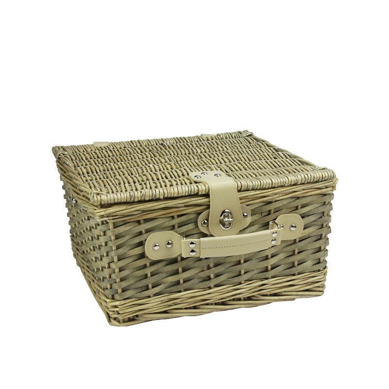 Picnic at Ascot Insulated Picnic Basket/Cooler Fully Equipped with Service for 2 - Trellis Green