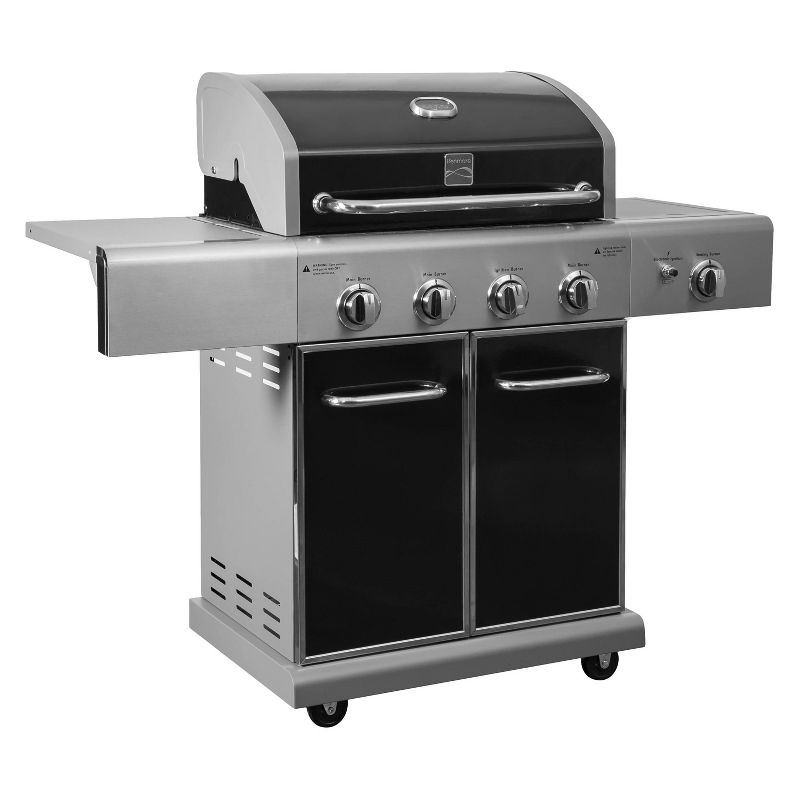 Kenmore 4-Burner Gas BBQ Propane Grill with Side Burner PG-40409S0LB Black