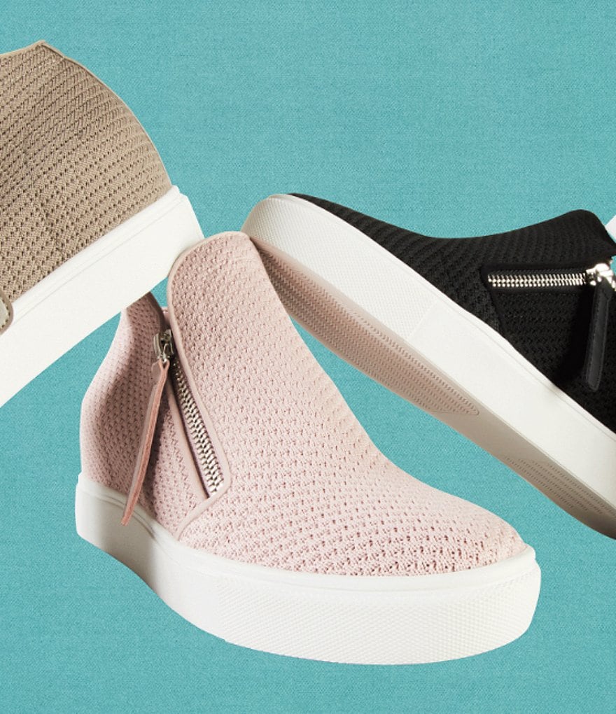 Donald Pliner Pelham Neoprene Mixed Leather Slip-On Wedge Sneakers