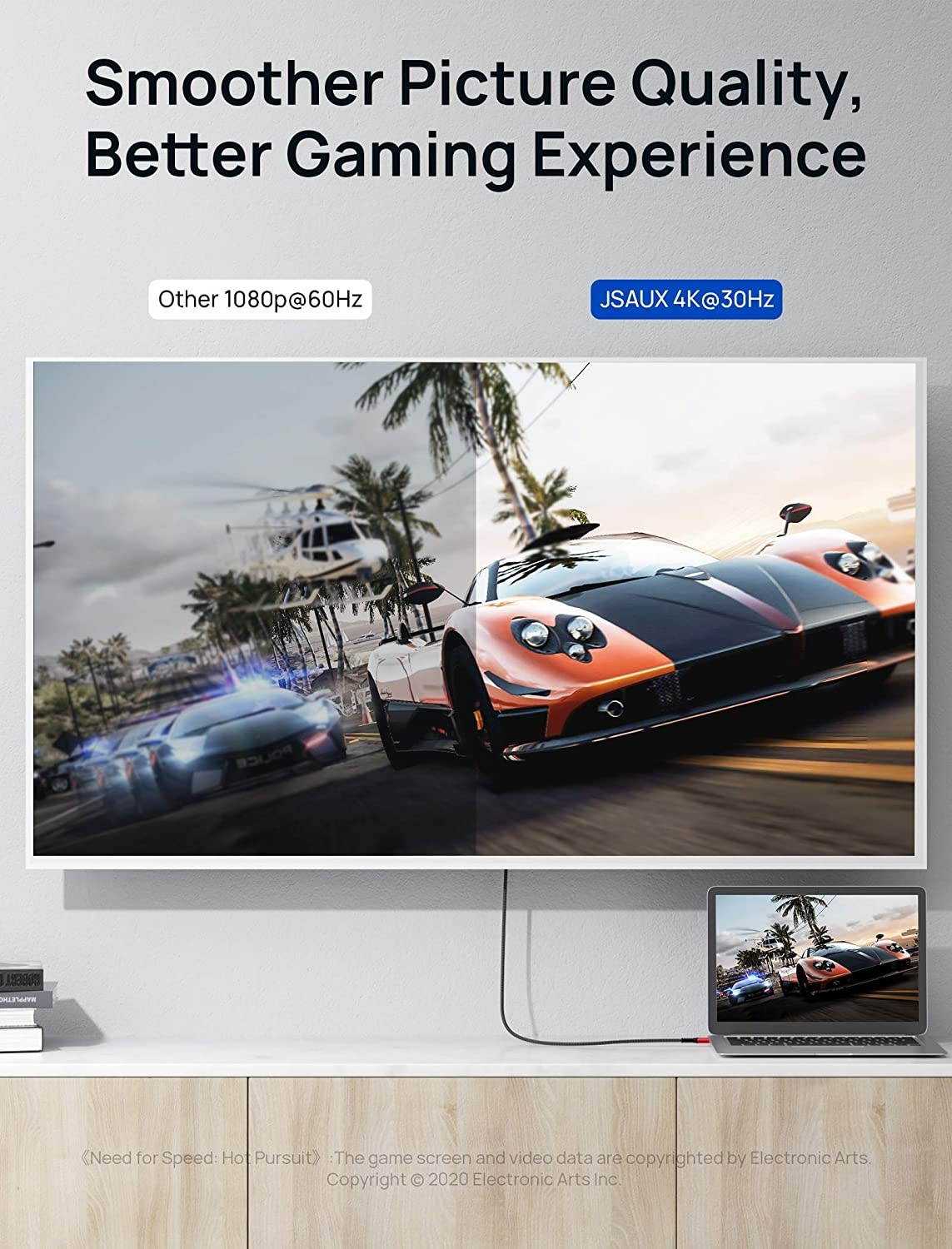 4K Mini DisplayPort to HDMI Cable 10ft/3M JSAUX Thunderbolt 2(Mini DP) to HDMI Cord Compatible with Surface Pro/Dock/Book MacBook Air/Pro iMac Monitor HDTV Laptop Computer Projector -Red