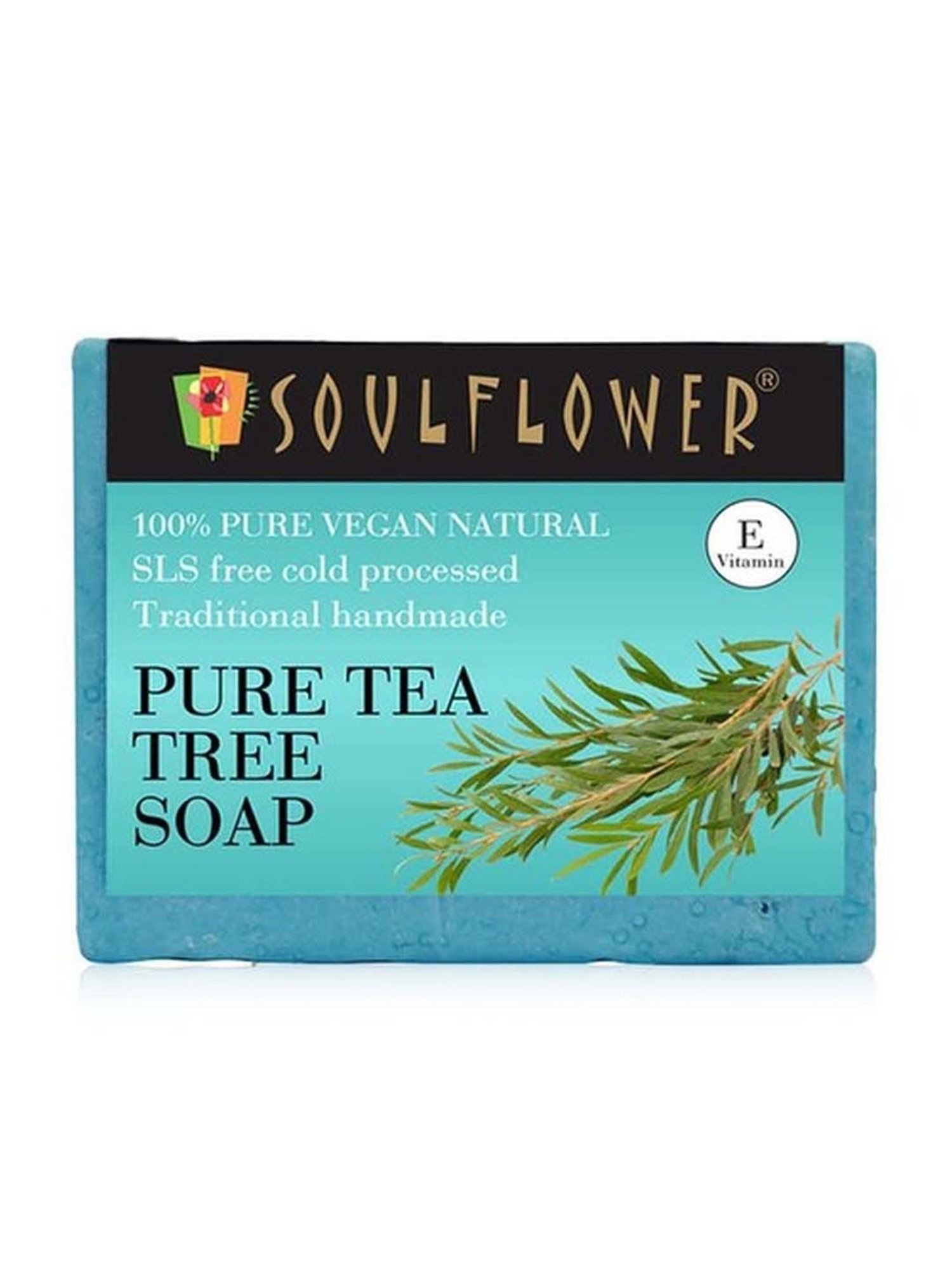 Soulflower Pure Tea Tree Soap - 150 gm