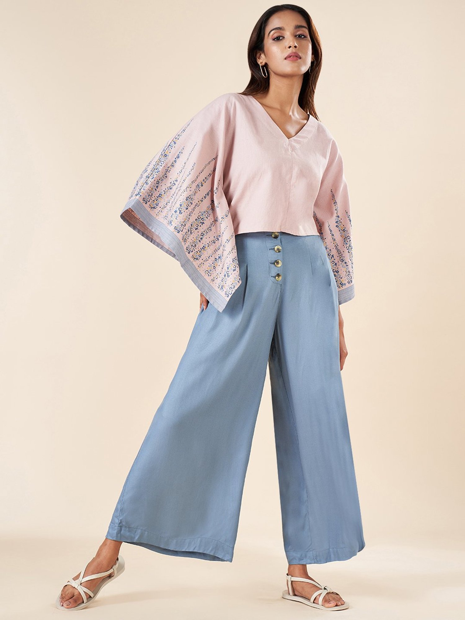 Akkriti by Pantaloons Pink Cotton Printed Top