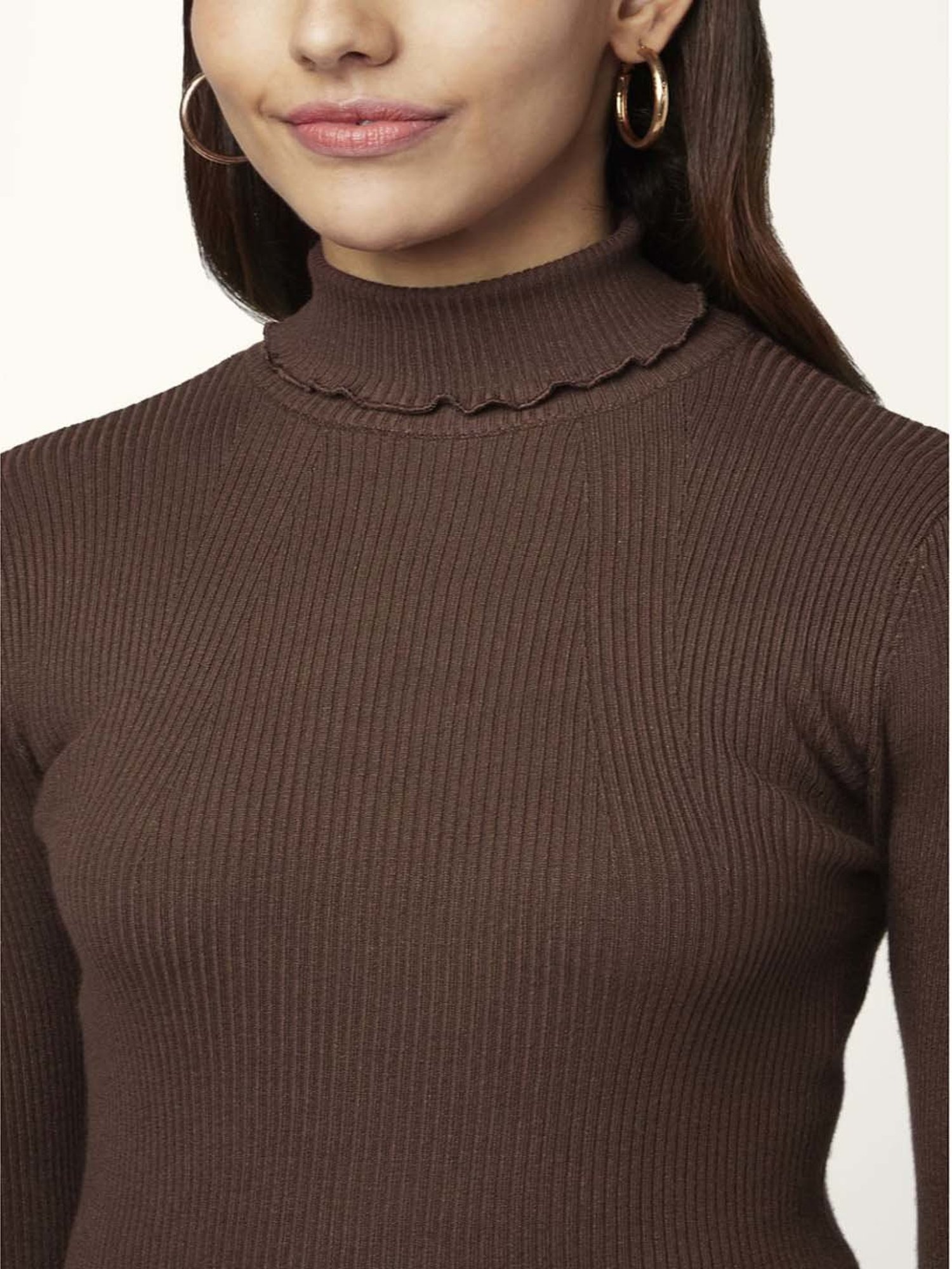 Honey by Pantaloons Brown Slim Fit Sweater