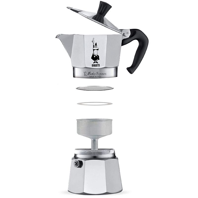 Bialetti 3 Cup Moka Stovetop Espresso Maker - Silver