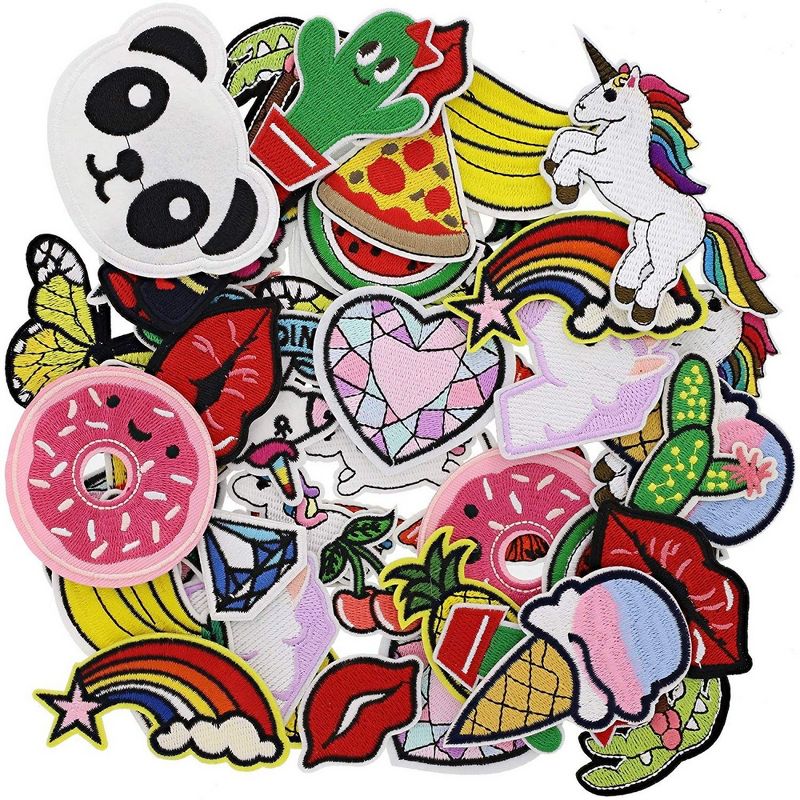 Bright Creations Iron on Patches (50 Count), Assorted Designs