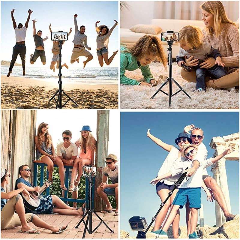 Selfie Stick Tripod UBeeszie Extendable Cell Phone Tripod Stand with Wireless Remote Shutter Compatible with All Phones DSLR Action Camera