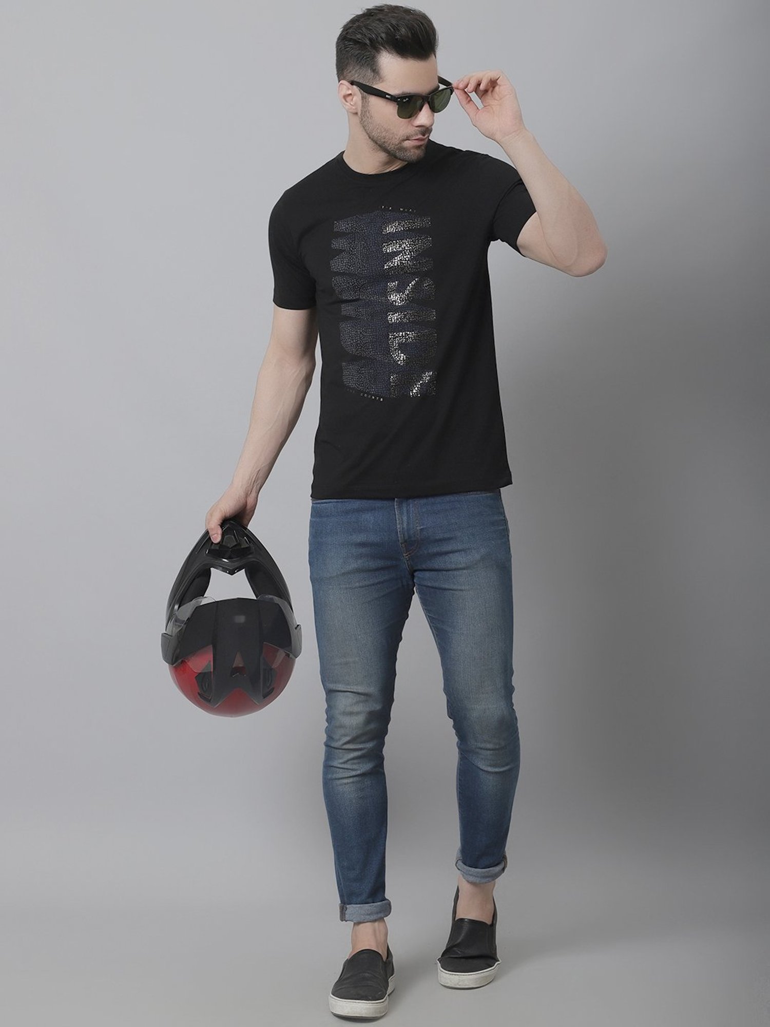 Venitian- Forbidden Clothing Black Slim Fit Printed T-Shirt