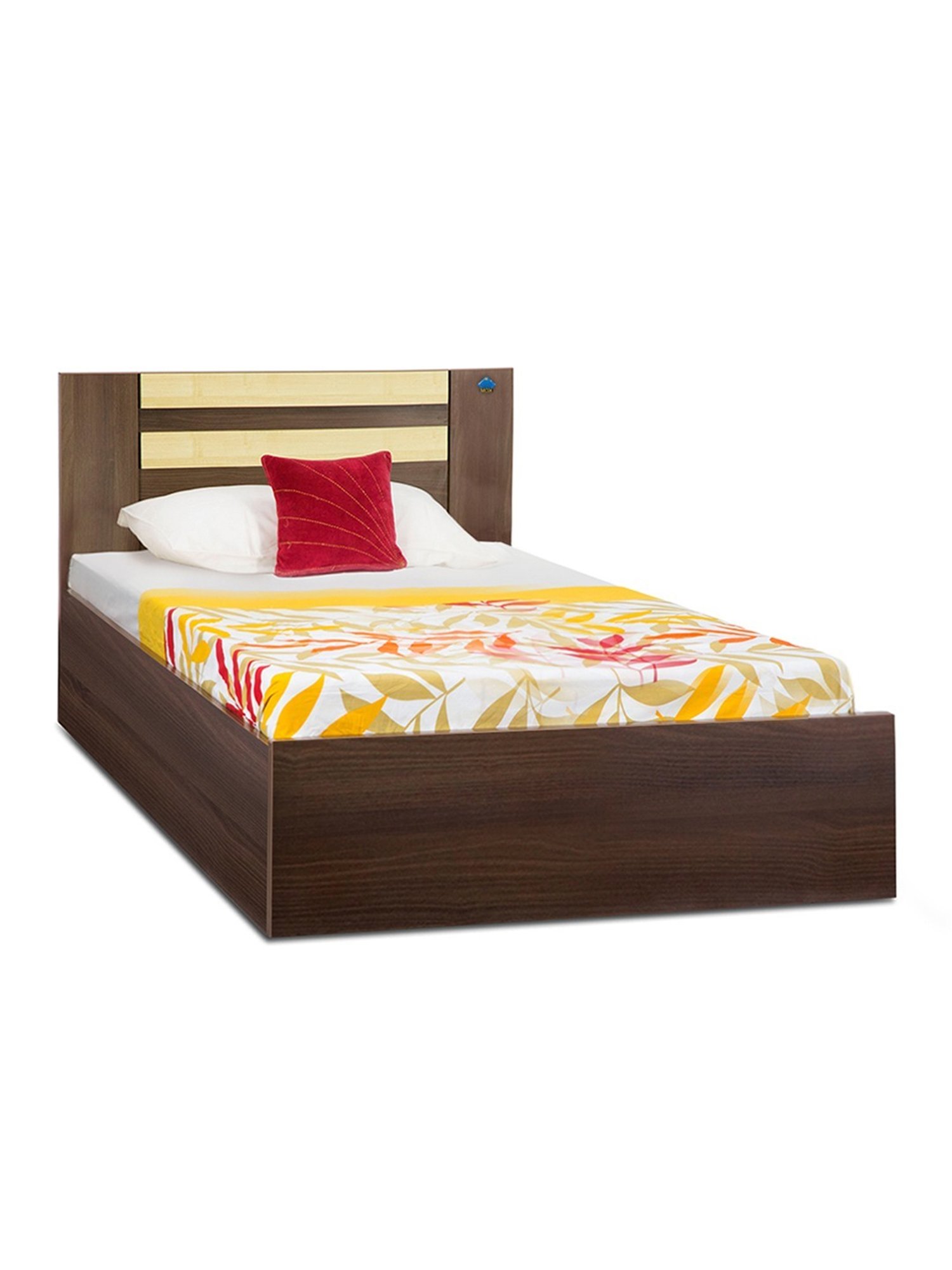 Delite Kom Woody Acacia Dark Engineered Wood Single Box Bed