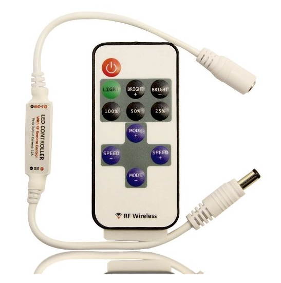 Mini LED Controller Dimmer With RF Wireless Remote Control DC 5~24V 12A R107 With HIMART Ribbon