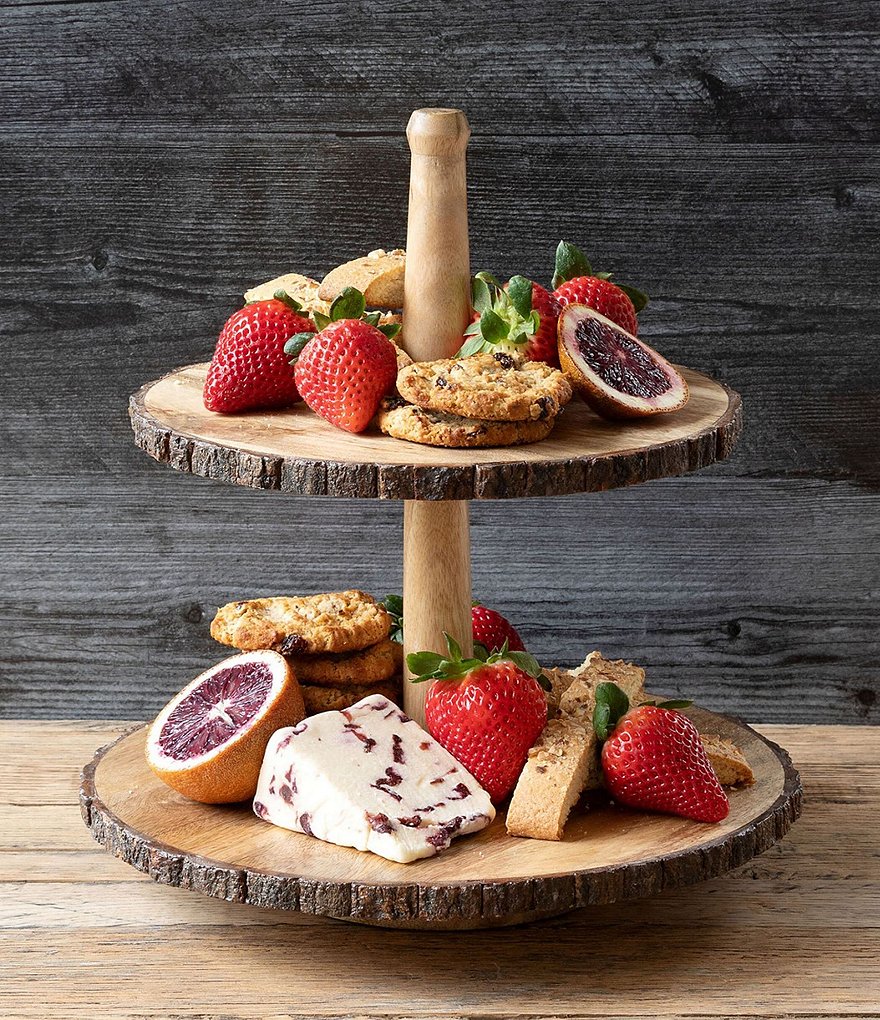 Park Hill Lodge Collection Woodland 2-Tier Wood Server