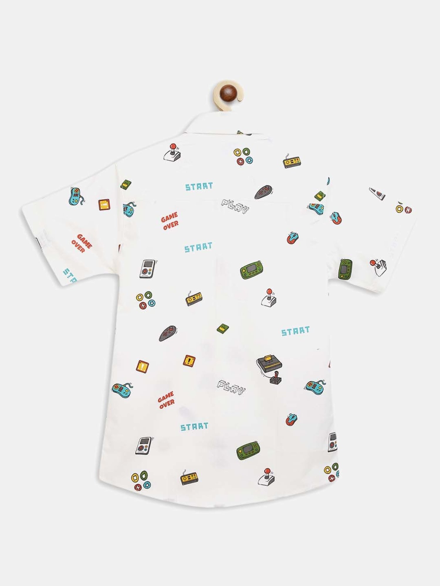 Tales & Stories Kids White Cotton Printed Shirt