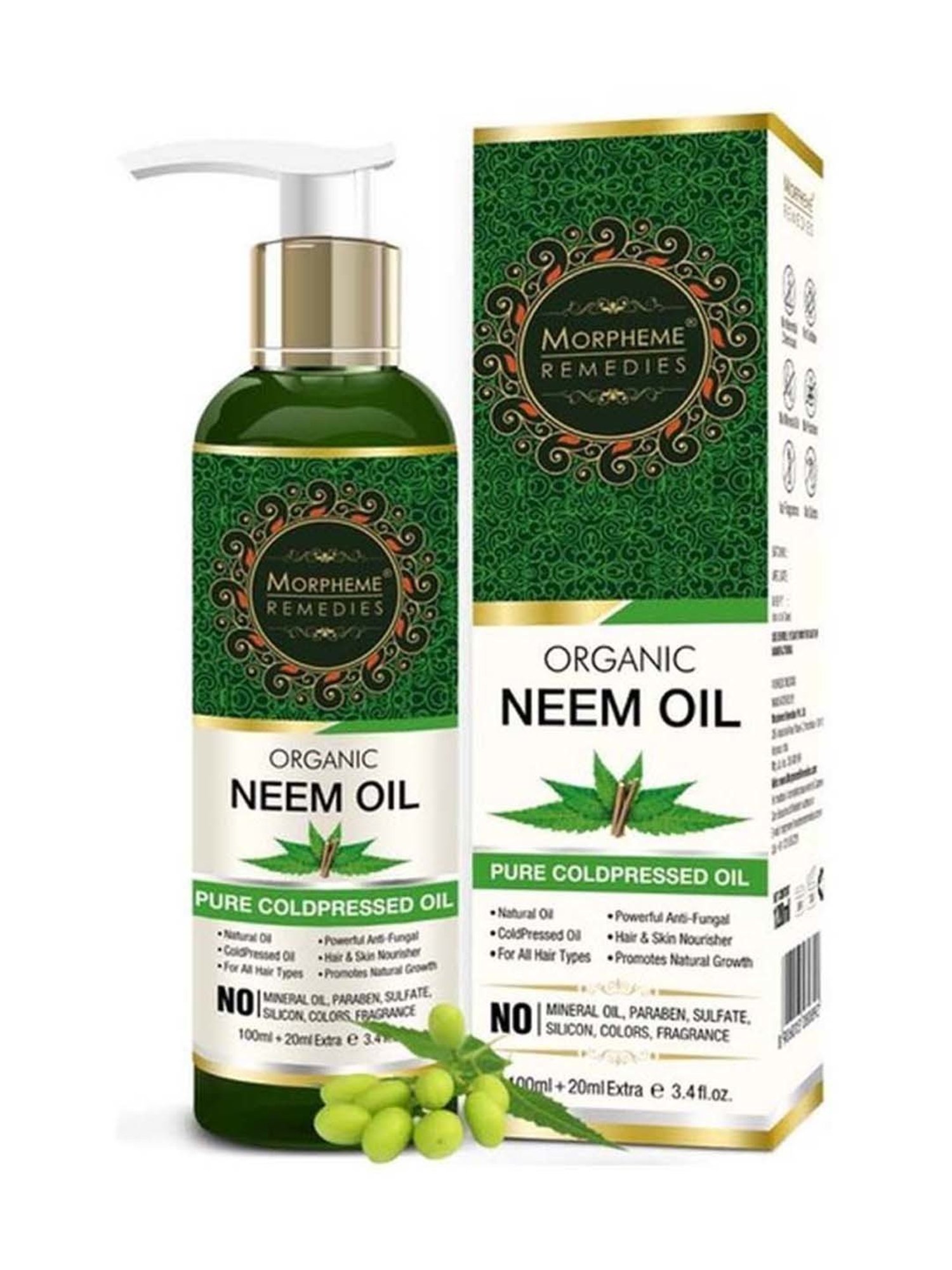 Morpheme Remedies Organic Neem Cold Pressed Oil - 120 ml
