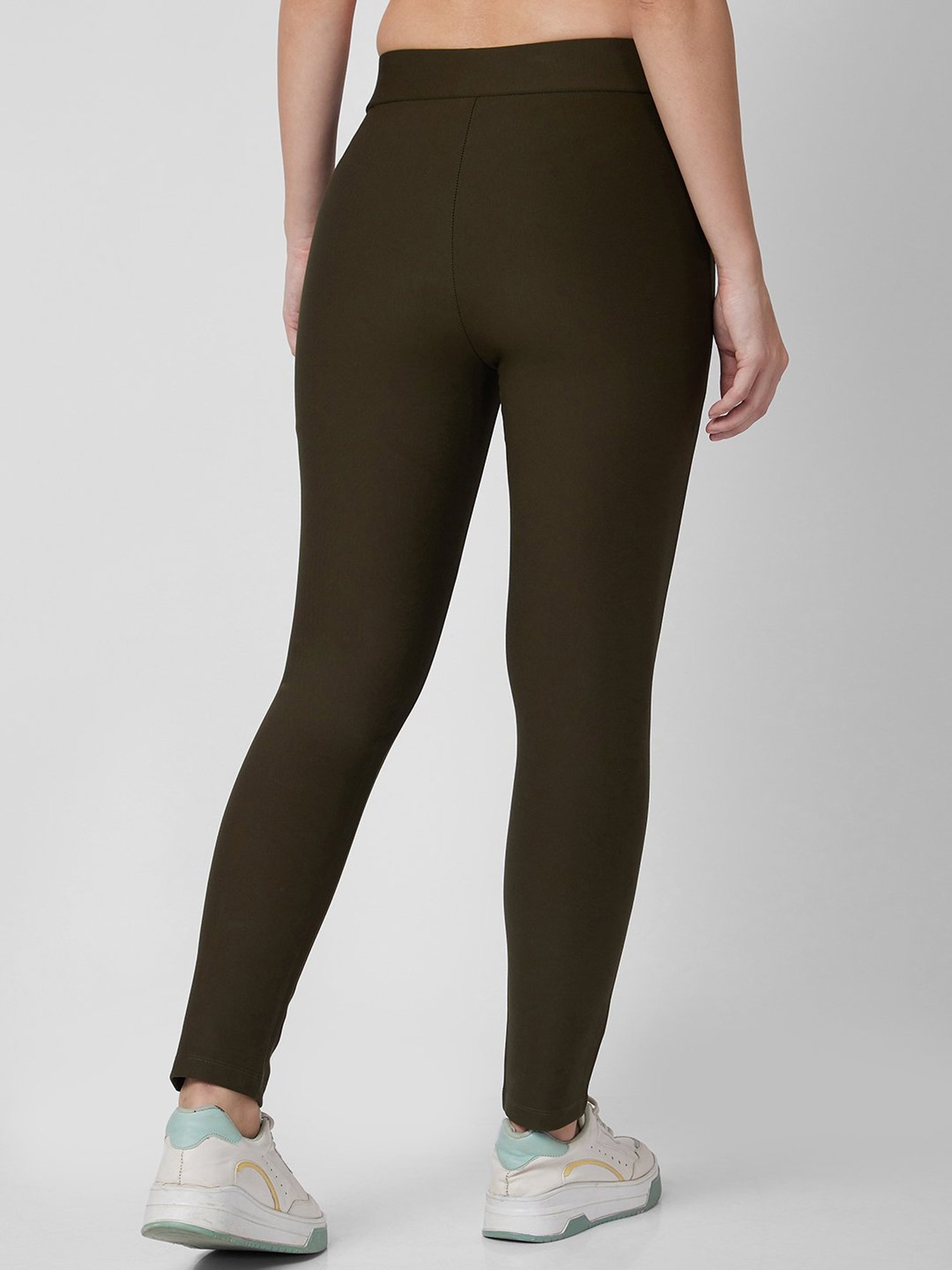 Spykar Olive Blended Slim Fit Jeggings