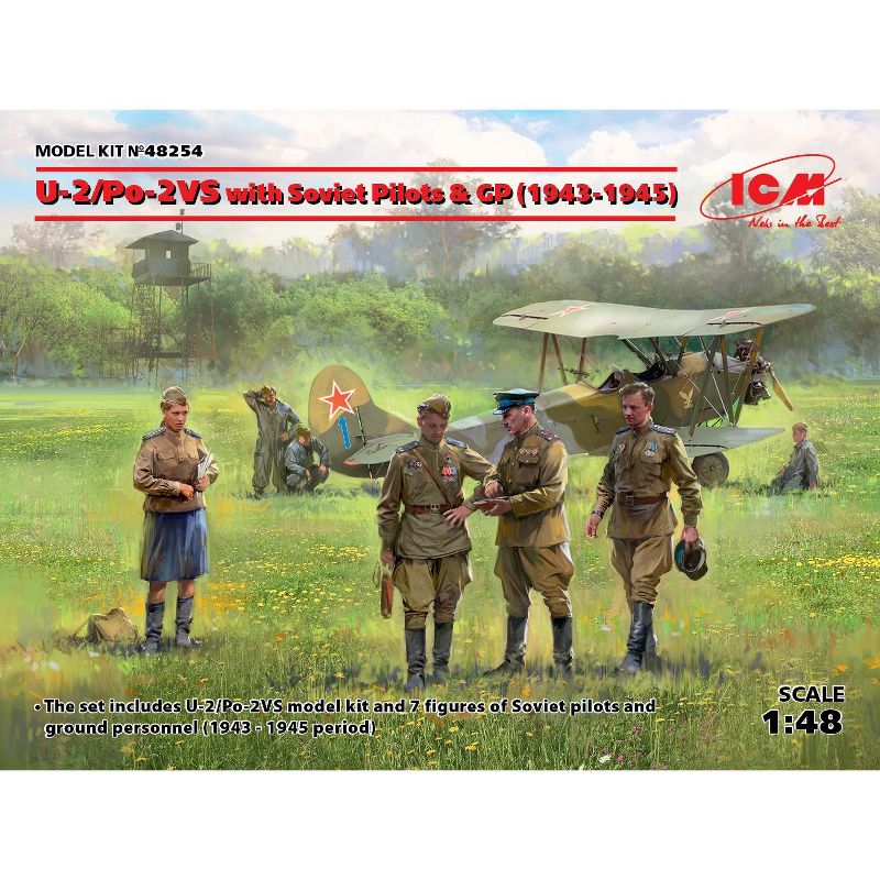 ICM Models 48254 U-2 Po-2VS w/ Soviet Pilots Aircraft 1/48 Scale Model Kit