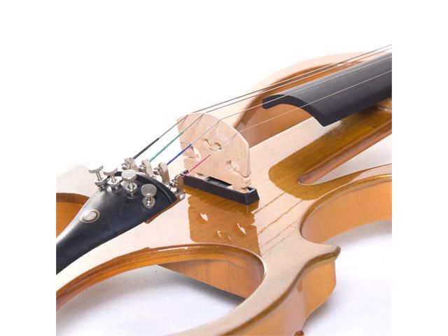 Cecilio 4/4CEVN-1Y 4/4 Full Size Electric Silent Solidwood Violin w/ Ebony Fittings in Style 1 - Metallic Maple