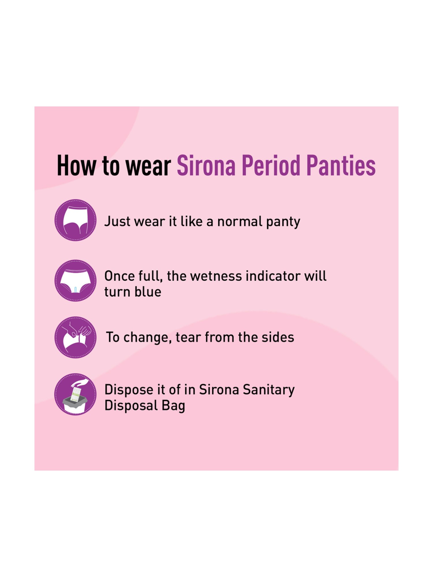Sirona Disposable Period Panties for Women (L-XL) - Pack of 5