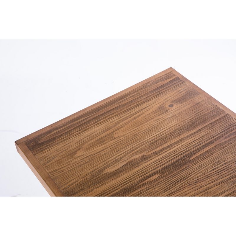 Bold Tones Modern Square Wood and Gold Metal Side Table